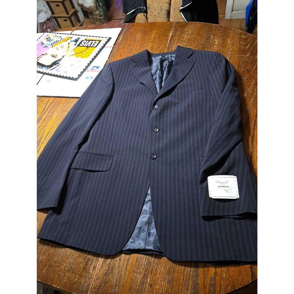 New 40R Tupelo Sample Shop Blue Orange Wool Suit Sports Coat Jacket Blazer NWT